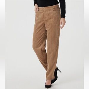Susan Graver Light Brown Corduroy Straight Leg Pants – Retro 70s Inspired